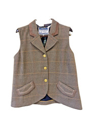 Joules Vest Tweed - Fox Hunting Motif Lining, UK18 US14 Great Condition
