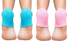 2-Pairs: Gel Moisturizing Fuzzy Spa Heel Socks 2 Pairs 