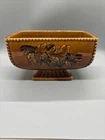 Vintage McCoy Pottery Brown Antique Curio Line Grapes & Leaves Rectangle Planter