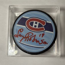 Fanatics Larry Robinson Logo Hockey Puck Autographed Montreal Canadiens