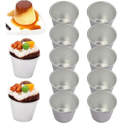 Pudding Moulds, 10pcs Aluminum Baking Cups Cupcake Mould Muffin Tin Dariole M...