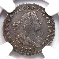 1797 Draped Bust Half Dime H10C 15 Stars - Certified NGC VF Details - Rare Date