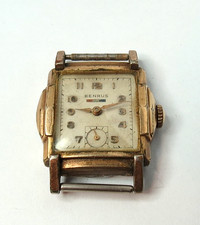 VINTAGE SWISS BENRUS MENS MODEL:BB4 GOLD FILLED BEZEL 17'J FOR PARTS