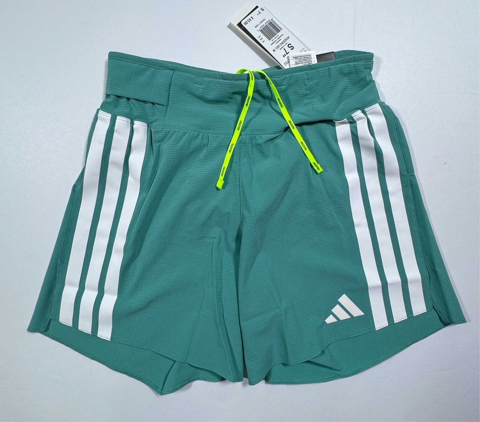 adidas Adizero Running Gel Pocket Men’s 7’ Split Teal Shorts Size Small JV7162