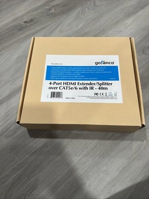 Brand new Gofanco 4-Port HDMI Extender/Splitter over CAT5e/6 with IR