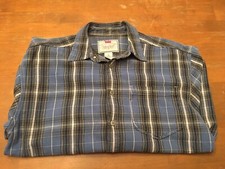 Thick VTG 90s Levi s Plaid Button Up L/S Shirt EUC WM s SZ XL Blue/Grey