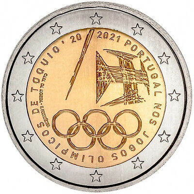 PORTUGAL 2021. 2 EURO COIN.UNC PORTUGAL NOS JOGOS OLIMPICOS DE TOQUIO.  OLYMPICS. 