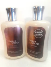 Bath Body Works Twilight Woods Jojoba Oil Shea Butter Vitamin e Lotion 8oz x2