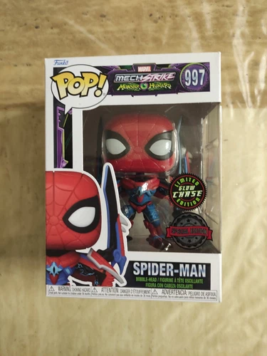 Funko Pop Spider-Man Mech Strike #997 CHASE GITD CON PROTECTOR