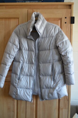 LANDS’ END WOMENS SILVER DOWN JACKET XS