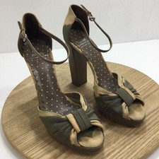 Moschino Olive Green Brown Taupe Cheap  Chic Tie-dye Platform Sandals Size 39