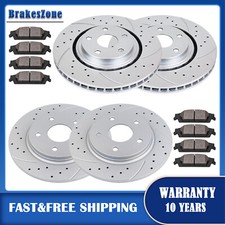 Fit for Dodge Journey 2009-2011 Front Rear Brake Rotors Pads Kit Drilled Slotted