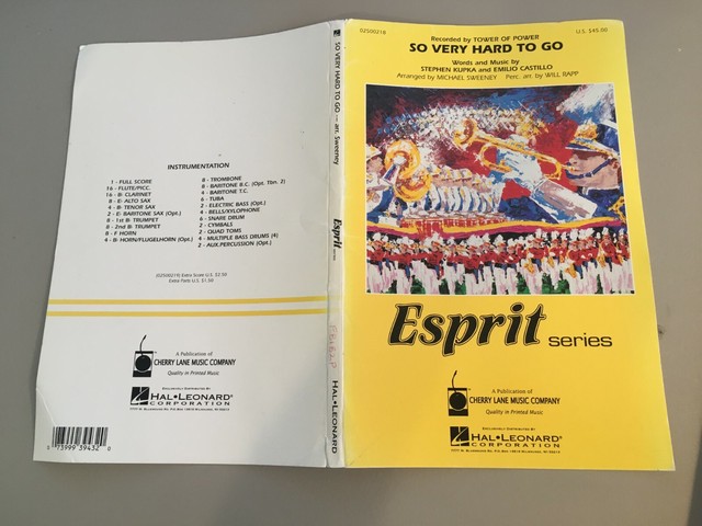 Tower Of Power So Very Hard To Go Sheet Music 1973 Marching Band Full Score For Sale Online ebay