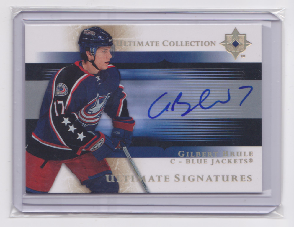 2005-06 UD ULTIMATE COLLECTION SIGNATURES GILBERT BRULE #US-GB BLUE JACKETS
