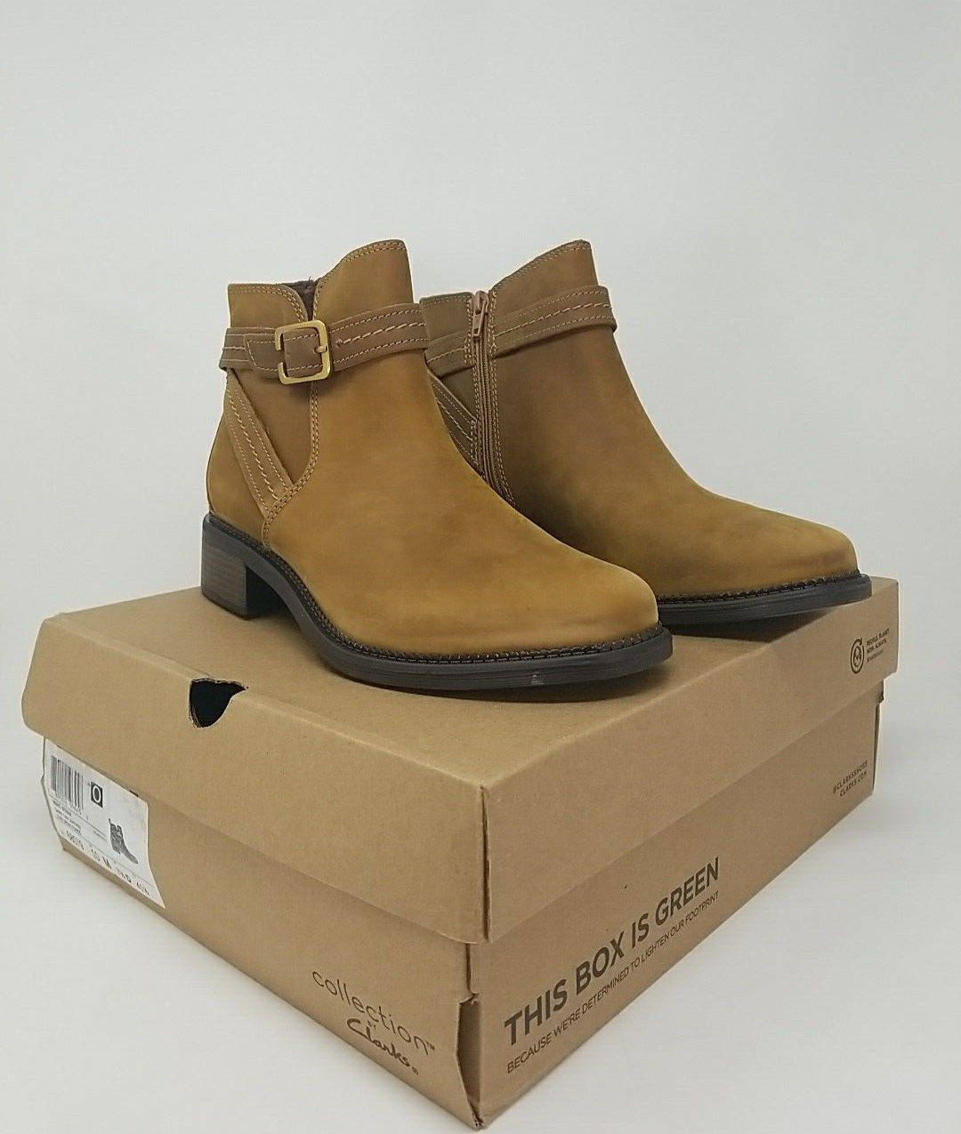 Clarks Maye Strap Women's 10 Leather Boots Ankle Buckle Brown Dress Shoes Casual for sale online