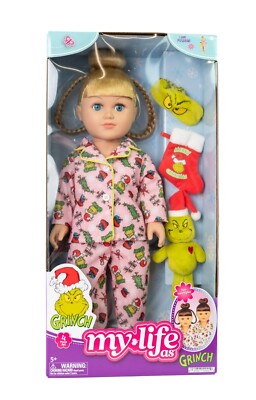 My Life As Grinch Sleepover 18 inch Doll Blonde Hair Blue Eyes 2024 NEW!!!