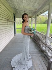 Gorgeous silver prom dress size 00