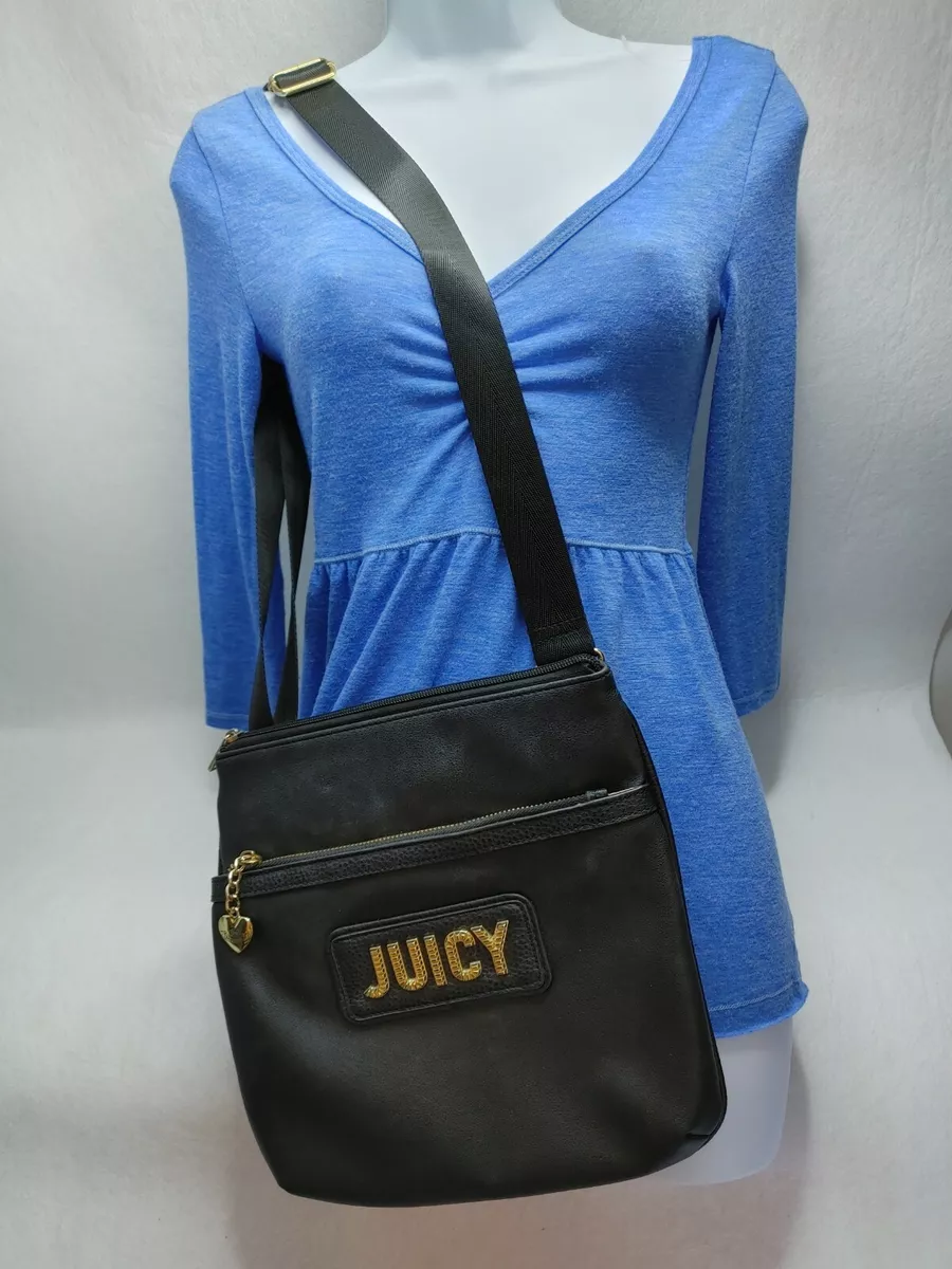 Juicy Couture Black Faux Leather Crossbody Purse - $37 - From Samantha