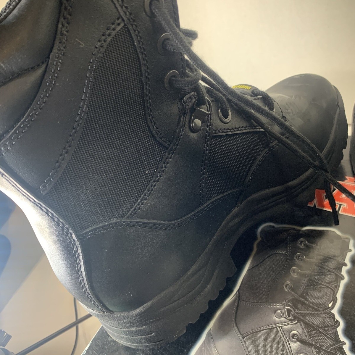 Brahma Swat Black Leather Steel Toe Work Boots Men\'s Size 10.5 Brahma Black  main image 2