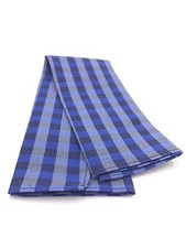  98 Bloomingdales Men'S White Blue Check Plaid Handkerchief Formal Pocket Square