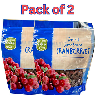 Southern Grove Dried Sweetened Cranberries   6 oz Resealable Bags   Pack of 2