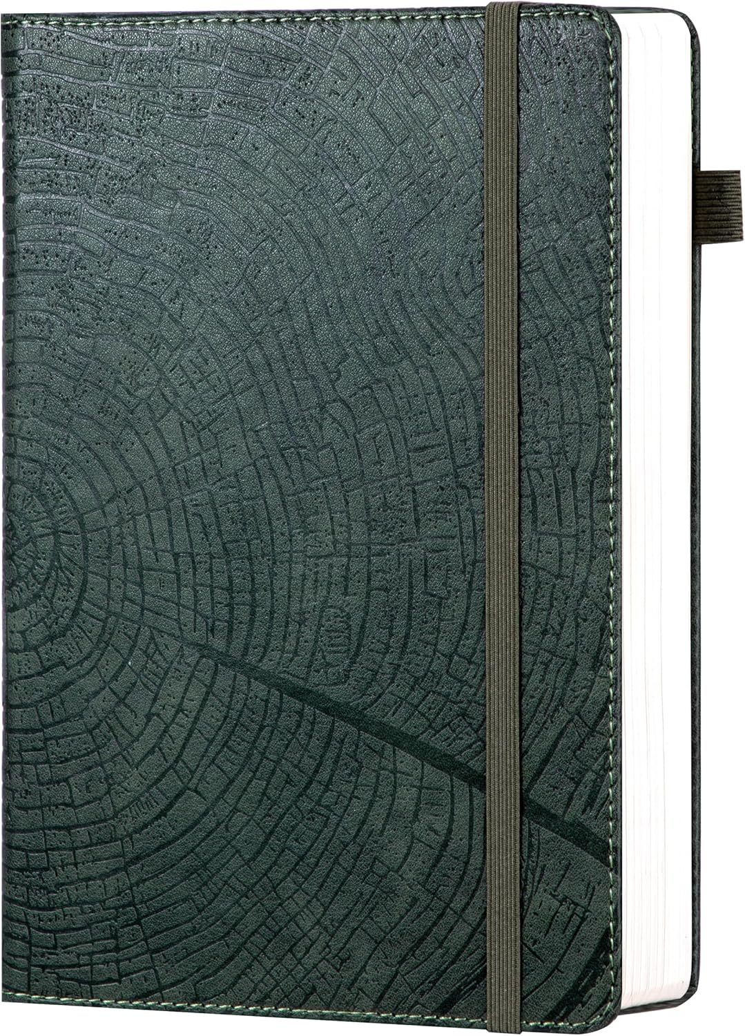 Lined Tree Growth Ring Leather Journal for Men – 256-Page Notebook  