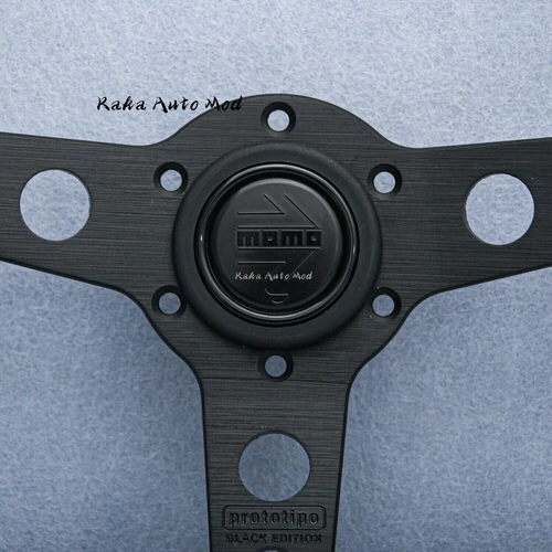 Volante 350mm MOMO Prototipo P5 Edición Negra Cuero Genuino - Imagen 5 de 12