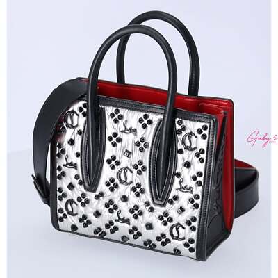 Christian Louboutin Paloma S Mini Handbag Black Silver Red Leather