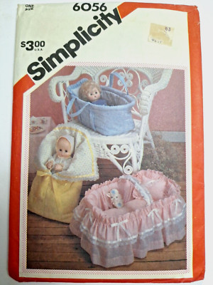 Doll Bunting Wrapper Bag Bassinet Furniture UC Simplicity 6056 Sewing Pattern