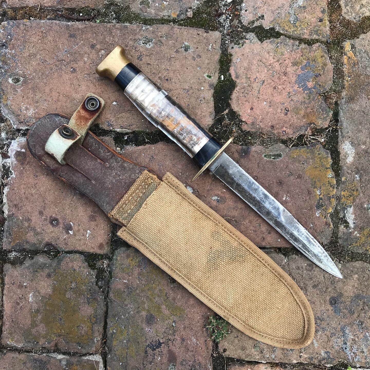 WWII USM3 paratrooper knife trench art grip