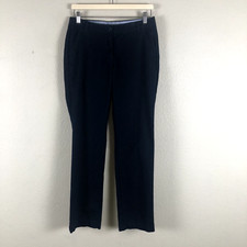 Tommy Hilfiger Pants Women 6 Navy Blue Chino Stretch Straight Leg Pockets Zipper