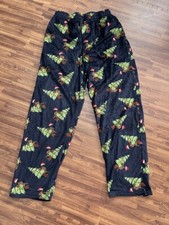 Men's Sleepwear Lounge Pants Navy with Christmas Tree Pattern Size M