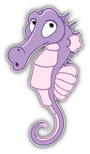 Cute Seahorse Cartoon Animal Car Bumper Sticker Decal