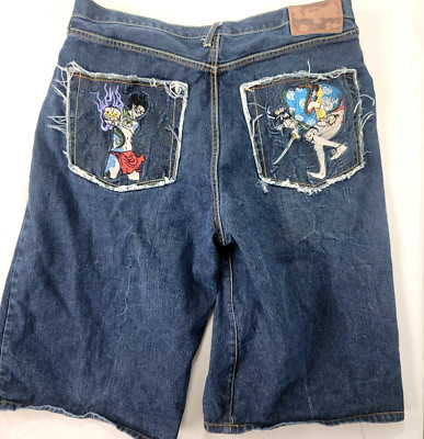 RMC Red Monkey Company Vintage Men's Blue Denim Jean Shorts Button Fly 38'' Waist