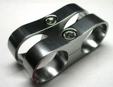 BILLET  ALUMINUM DUAL HOSE SEPARATOR 1 & 1/16" i.d.SHOW POLISHED TITANIUM  2 PK