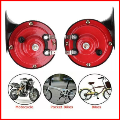 2x 12V Red Super Loud Snail Horn Waterproof For Motorcycle Car Truck Boat Train