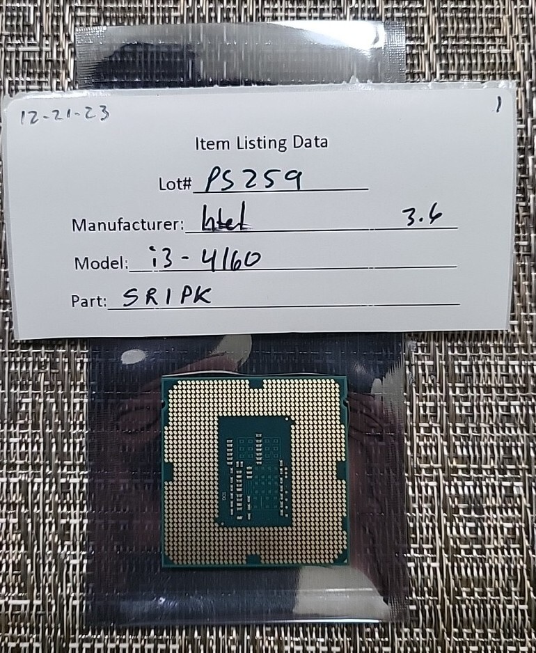 m*o様 Intel Core i5 i3 CPU 4枚セット Intel Core i3-4160 - 3.6 GHz (SR1PK) Dual-Core Processor