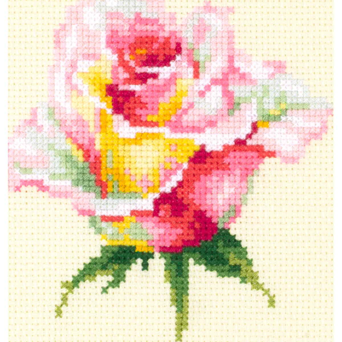 Magic Needle Zweigart Edition counted cross stitch kit ""Blooming Rose"", 11x11cm,
