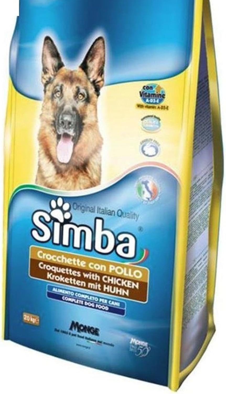 Simba Adulto Pollo 20kg Monge: Crocchette Cane in Formato Stock