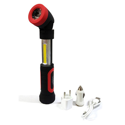 TASCHENLAMPE DOPPEL LED LICHT MIT MAGNETSOCKEL ARBEIT WIEDERAUFLADBAR USB