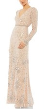 Mac Duggal Long Sleeve Embellished Gown. Size 8