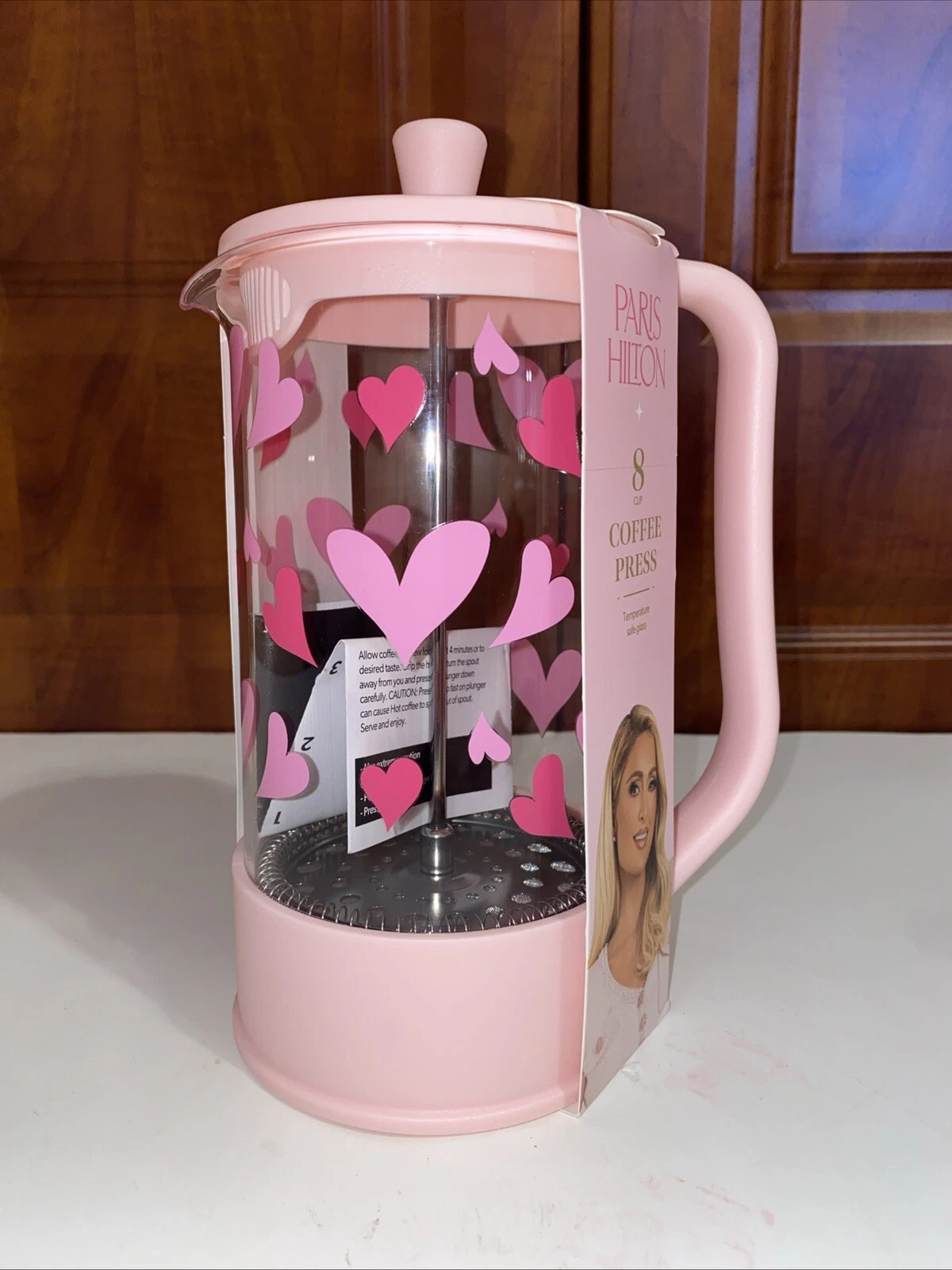 Paris Hilton French Coffee Press Hearts 8 Cup