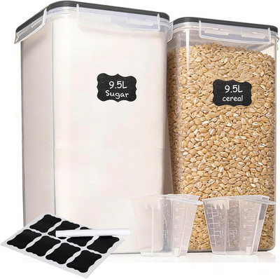 ALSO GO 2 PC (9.5L | 321 Oz) Extra Large Airtight Food Storage Containers with L