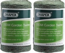 Garden Twine - 100m Biodegradable Jute String for Climbing Plants - Green