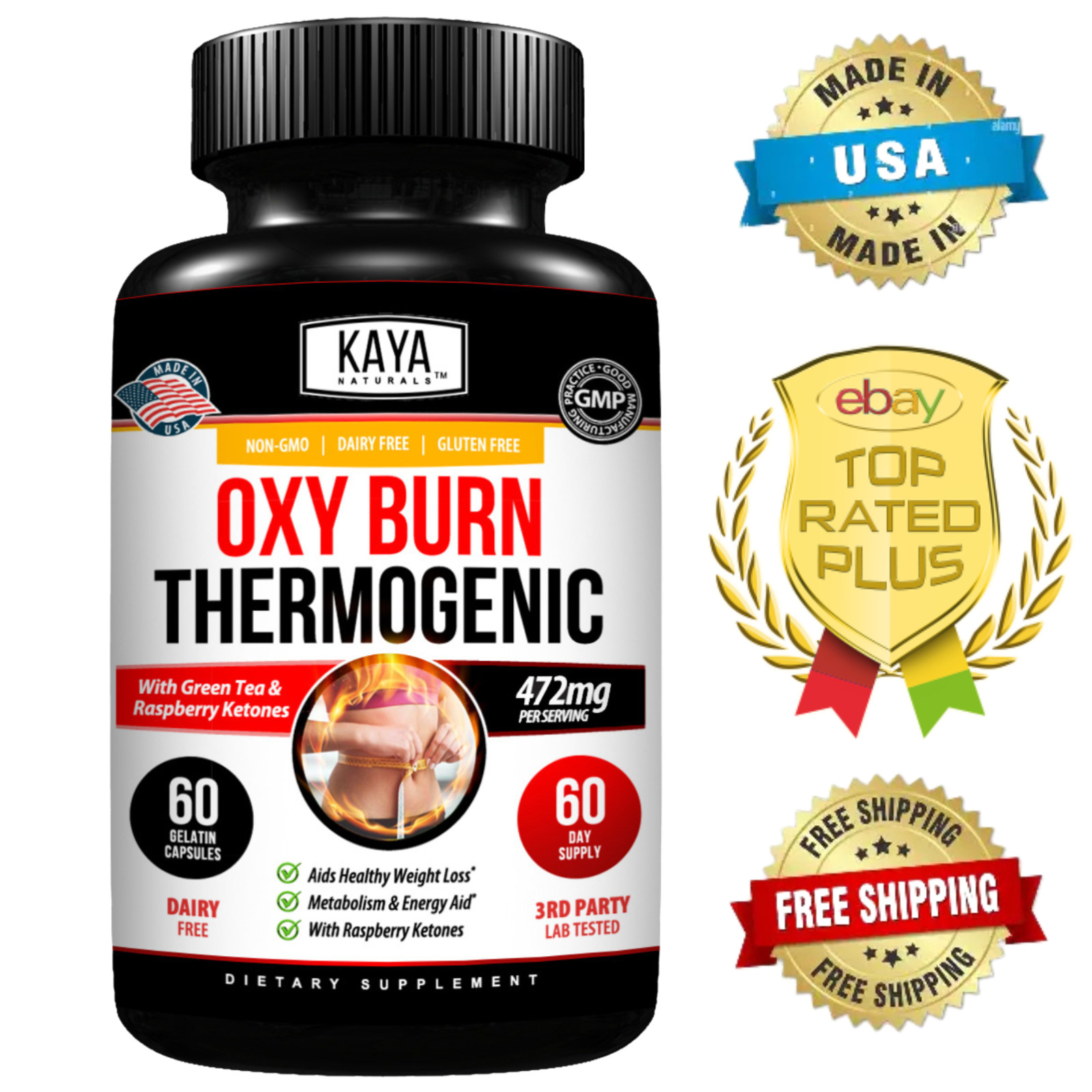 Premium OXY Burn Thermogenic 471mg Appetite Control Weight Loss Fat Burner