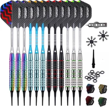 Darts Plastic Tip - Professional Soft Tip Darts Set for Electronic Dartboard 12 