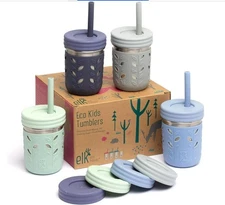  Smoothie Cups for Kids - Stainless Steel Toddler Tumbler with Straw, Free Ship