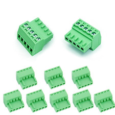 10 PCS 5 Pin 2.54Mm Pitch Screw Terminal Block Connector for 26-18 AWG