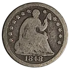 1848 Seated Liberty Half Dime – Philadelphia Mint – Early U.S. Silver Fine #971