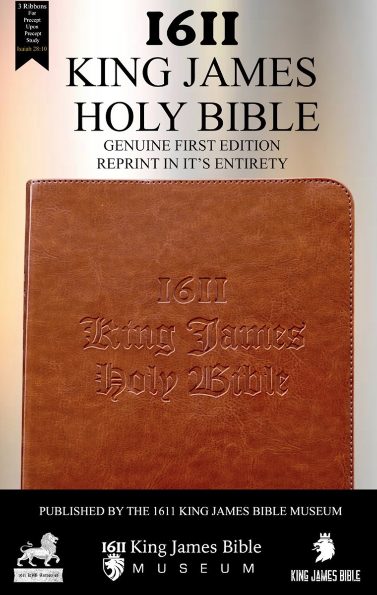 Original 1611 King James Bible KJV AV1611 Facsimile Brown w